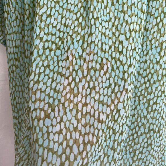 Cabi Women's Pebbled Green Keyhole Semi Sheer Short Sleeve Blouse Top Size M - Picture 5 of 7